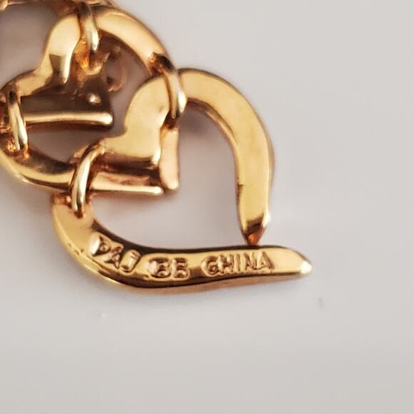 VTG PAJ BB Triple Heart Necklace Gold Tone Silver Tone Classic and Romantic‎ - Picture 5 of 8